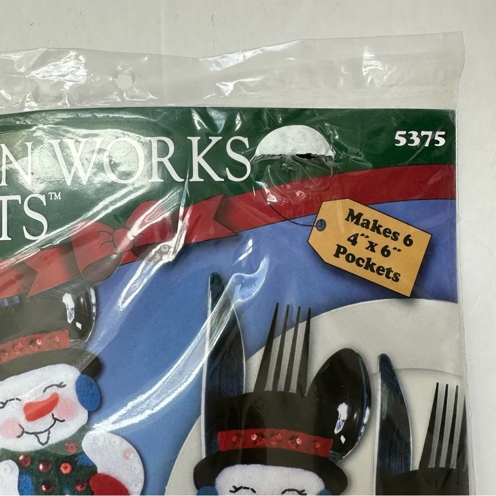 Design Works Crafts Snowman Silverware Pocket Kit 5375 New Sealed Unopened